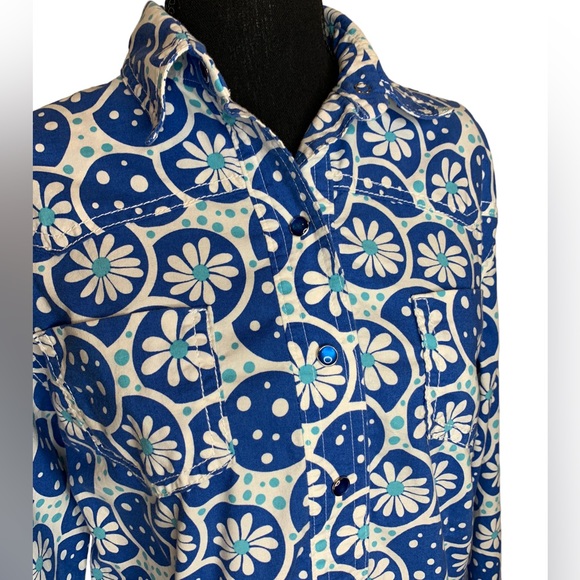 Blue Floral Western Shirt - Picture 3 of 10